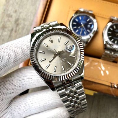 Rolex Stainless Steel 8215 Atuomatic Movement Grey 41MM Watch